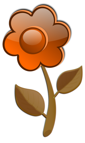 Vektorový obrázek, ilustrační klipart Oranžová květina zdarma ke stažení, Květiny vektor do vašich dokumentů