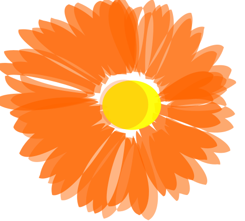 Vektorový obrázek, ilustrační klipart Oranžová kytka zdarma ke stažení, Květiny vektor do vašich dokumentů
