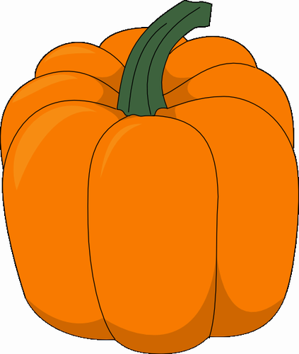 Vektorový obrázek, ilustrační klipart Oranžová paprika zdarma ke stažení, Zelenina vektor do vašich dokumentů