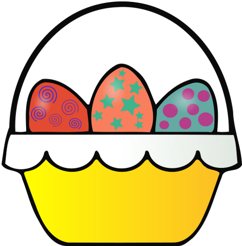 Vektorový obrázek, ilustrační klipart Ošatka s vajíčky zdarma ke stažení, Velikonoce vektor do vašich dokumentů