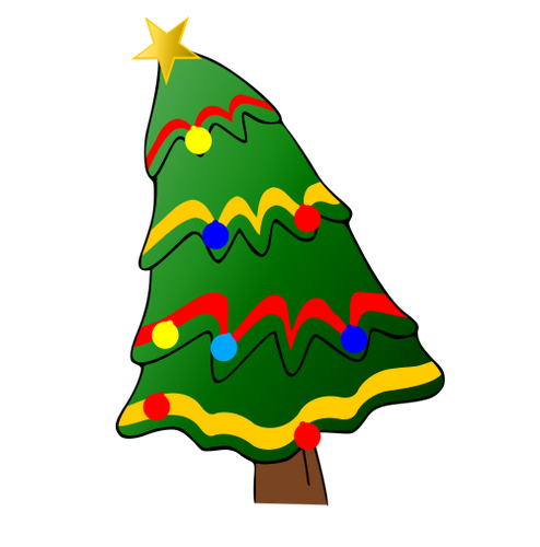 Vektorový obrázek, ilustrační klipart Ozdobený stromeček zdarma ke stažení, Vánoce vektor do vašich dokumentů
