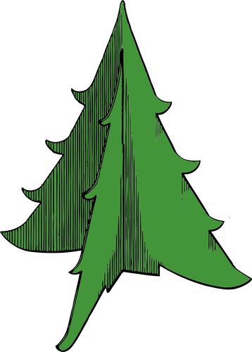 Vektorový obrázek, ilustrační klipart Papírový stromek zdarma ke stažení, Vánoce vektor do vašich dokumentů