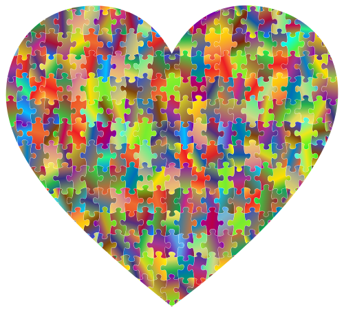 Vektorový obrázek, ilustrační klipart Puzzle srdce zdarma ke stažení, Láska vektor do vašich dokumentů