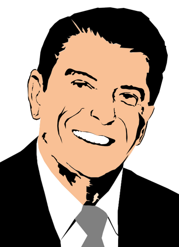 Vektorov obrzek, ilustran klipart Ronald Reagan zdarma ke staen, Osobnosti vektor do vaich dokument
