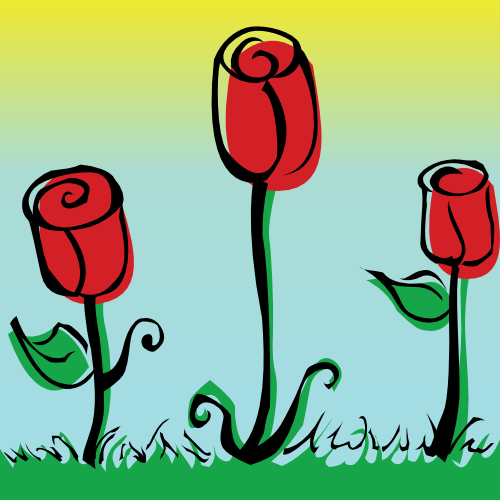 Vektorový obrázek, ilustrační klipart Růžičky zdarma ke stažení, Květiny vektor do vašich dokumentů