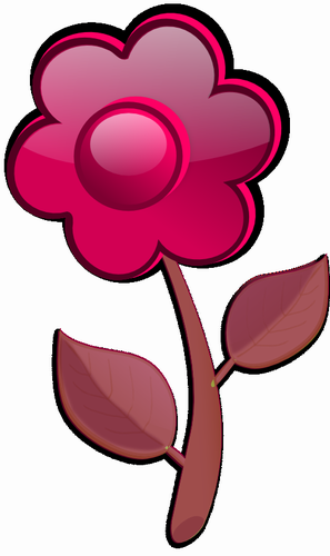 Vektorový obrázek, ilustrační klipart Růžová květina zdarma ke stažení, Květiny vektor do vašich dokumentů