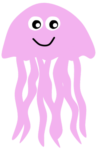 Vektorový obrázek, ilustrační klipart Růžová medúza zdarma ke stažení, Zvířata vektor do vašich dokumentů