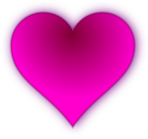 Vektorový obrázek, ilustrační klipart Růžové srdce zdarma ke stažení, Láska vektor do vašich dokumentů