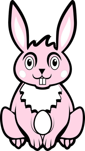 Vektorový obrázek, ilustrační klipart Růžový králíček zdarma ke stažení, Velikonoce vektor do vašich dokumentů