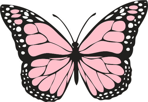 Vektorový obrázek, ilustrační klipart Růžový motýl zdarma ke stažení, Hmyz vektor do vašich dokumentů