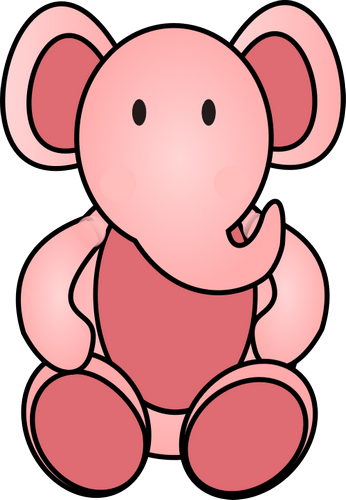 Vektorový obrázek, ilustrační klipart Růžový slon zdarma ke stažení, Zvířata vektor do vašich dokumentů