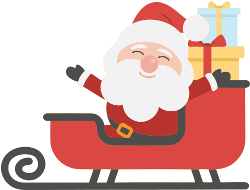 Vektorov obrzek, ilustran klipart Santa na sanch zdarma ke staen, Vnoce vektor do vaich dokument