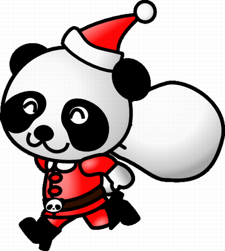 Vektorový obrázek, ilustrační klipart Santa Panda zdarma ke stažení, Vánoce vektor do vašich dokumentů