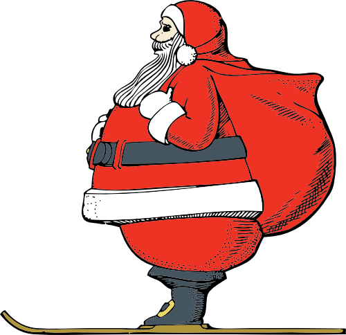 Vektorový obrázek, ilustrační klipart Santa špekoun zdarma ke stažení, Vánoce vektor do vašich dokumentů