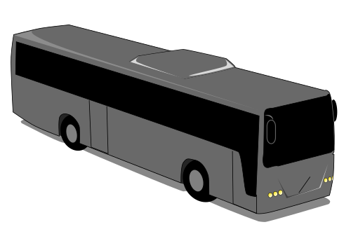 Vektorový obrázek, ilustrační klipart Šedivý autobus zdarma ke stažení, Doprava vektor do vašich dokumentů