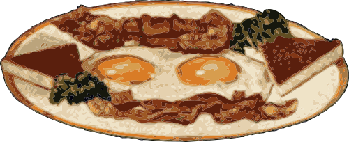 Vektorový obrázek, ilustrační klipart Slanina s vejci zdarma ke stažení, Jídlo vektor do vašich dokumentů