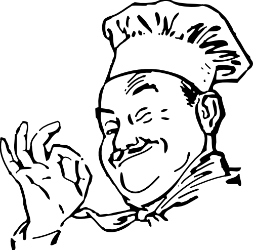 Vektorový obrázek, ilustrační klipart Spokojený kuchař zdarma ke stažení, Muži vektor do vašich dokumentů