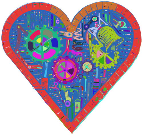 Vektorový obrázek, ilustrační klipart Steampunk srdce zdarma ke stažení, Láska vektor do vašich dokumentů