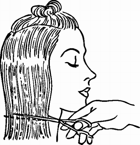 Vektorový obrázek, ilustrační klipart Stříhání vlasů zdarma ke stažení, Ženy vektor do vašich dokumentů