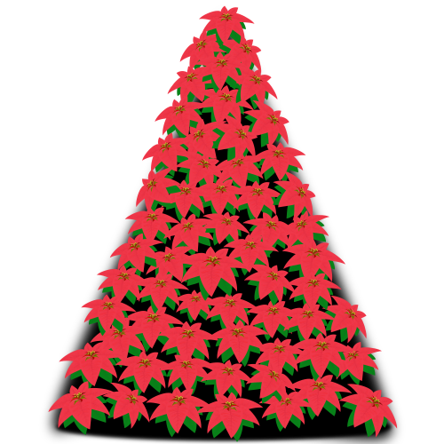 Vektorový obrázek, ilustrační klipart Strom z květů zdarma ke stažení, Vánoce vektor do vašich dokumentů