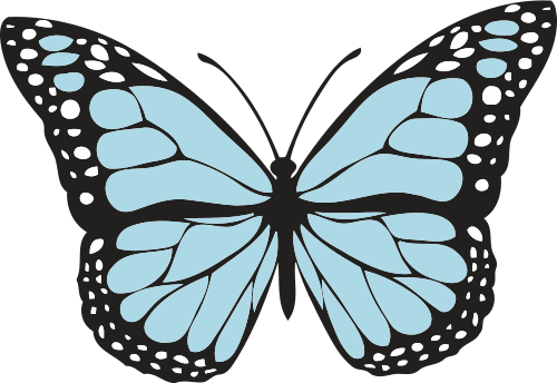 Vektorový obrázek, ilustrační klipart Světlemodrý motýl zdarma ke stažení, Hmyz vektor do vašich dokumentů