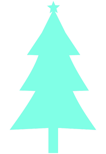 Vektorový obrázek, ilustrační klipart Světlemodrý stromek zdarma ke stažení, Vánoce vektor do vašich dokumentů