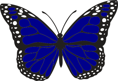 Vektorový obrázek, ilustrační klipart Tmavomodrý motýl zdarma ke stažení, Hmyz vektor do vašich dokumentů