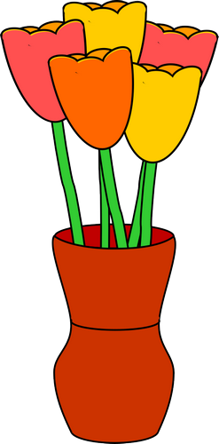 Vektorov obrzek, ilustran klipart Tulipny ve vze zdarma ke staen, Kvtiny vektor do vaich dokument