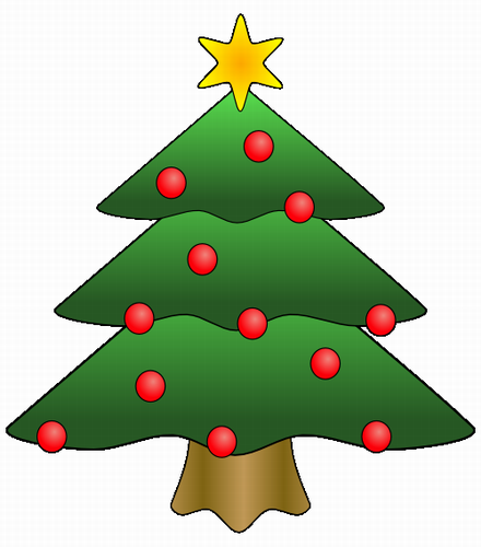 Vektorový obrázek, ilustrační klipart Vánoční strom 2 zdarma ke stažení, Vánoce vektor do vašich dokumentů