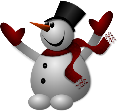 Vektorový obrázek, ilustrační klipart Veselý sněhulák zdarma ke stažení, Vánoce vektor do vašich dokumentů