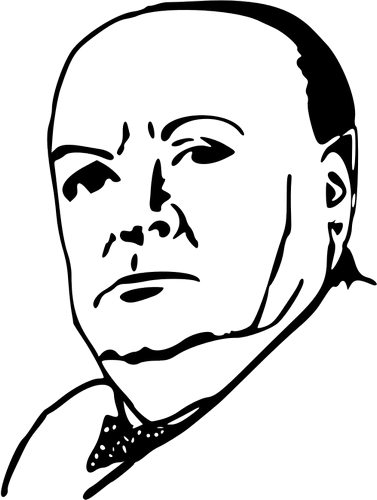 Vektorový obrázek, ilustrační klipart Winston Churchill zdarma ke stažení, Osobnosti vektor do vašich dokumentů