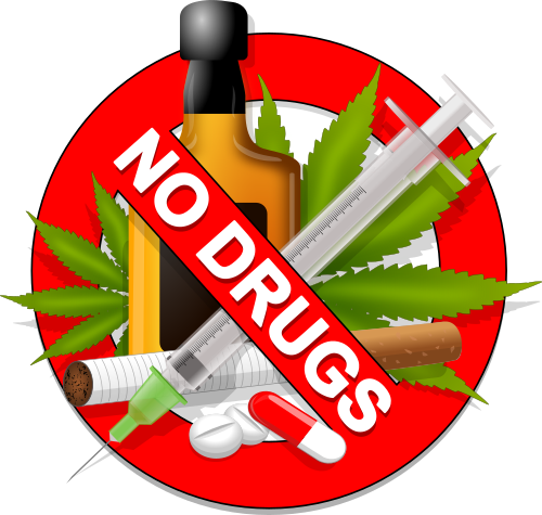 Vektorový obrázek, ilustrační klipart Zákaz drog zdarma ke stažení, Symboly vektor do vašich dokumentů