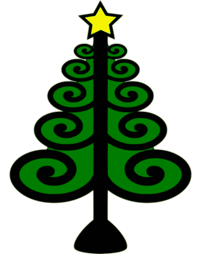 Vektorový obrázek, ilustrační klipart Zakulacený stromek zdarma ke stažení, Vánoce vektor do vašich dokumentů