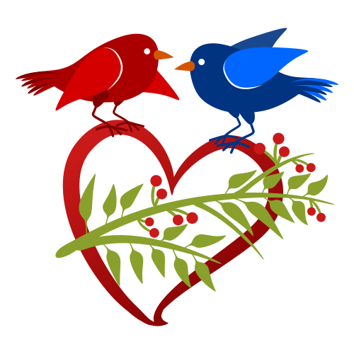 Vektorový obrázek, ilustrační klipart Zamilovaní ptáčci zdarma ke stažení, Láska vektor do vašich dokumentů