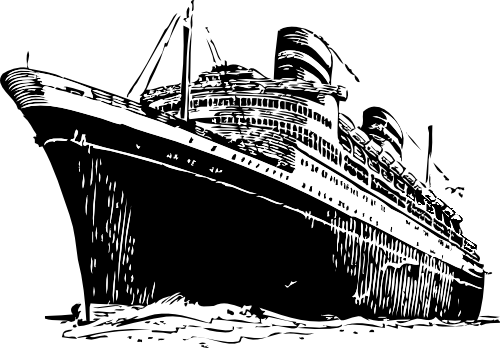 Vektorový obrázek, ilustrační klipart Zaoceánský parník zdarma ke stažení, Doprava vektor do vašich dokumentů