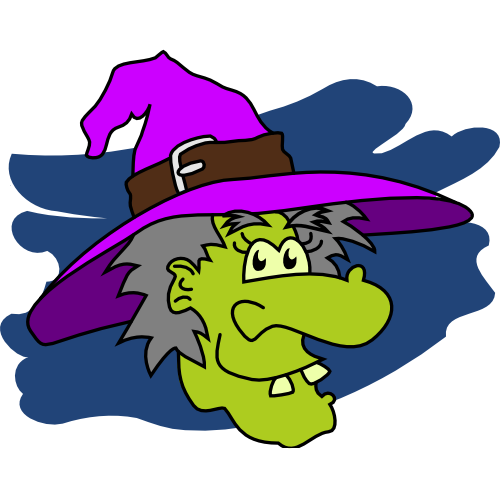 Vektorový obrázek, ilustrační klipart Zelená ježibaba zdarma ke stažení, Halloween vektor do vašich dokumentů