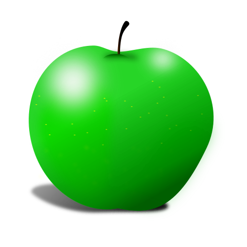 Vektorov obrzek, ilustran klipart Zelen jablko zdarma ke staen, Ovoce vektor do vaich dokument