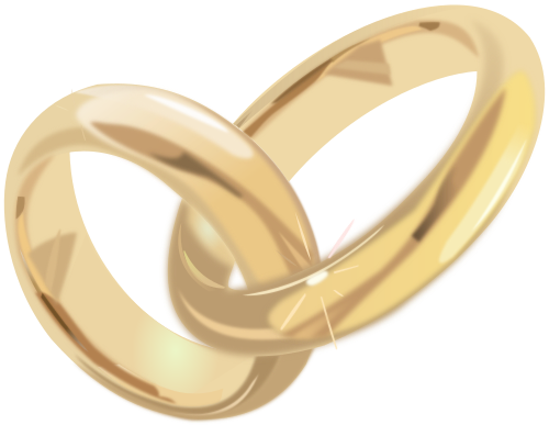 Vektorový obrázek, ilustrační klipart Zlaté prsteny zdarma ke stažení, Láska vektor do vašich dokumentů