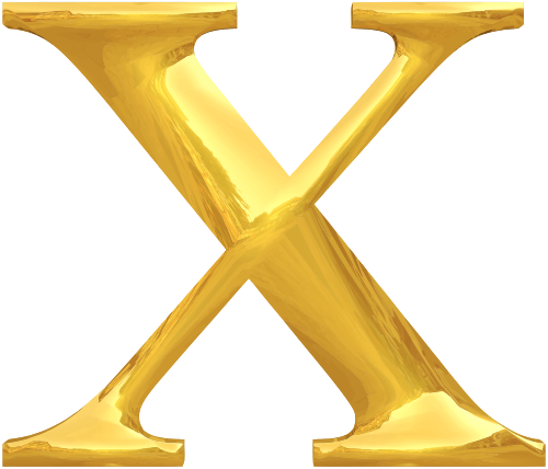 Vektorový obrázek, ilustrační klipart Zlaté X zdarma ke stažení, Symboly vektor do vašich dokumentů