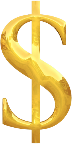 Vektorový obrázek, ilustrační klipart Zlatý dolar zdarma ke stažení, Symboly vektor do vašich dokumentů