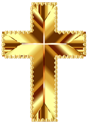 Vektorový obrázek, ilustrační klipart Zlatý kříž zdarma ke stažení, Náboženství vektor do vašich dokumentů