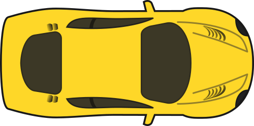 Vektorový obrázek, ilustrační klipart Žluté auto v rozlišení 500x248 pixelů zdarma ke stažení, Auta vektor do vašich dokumentů